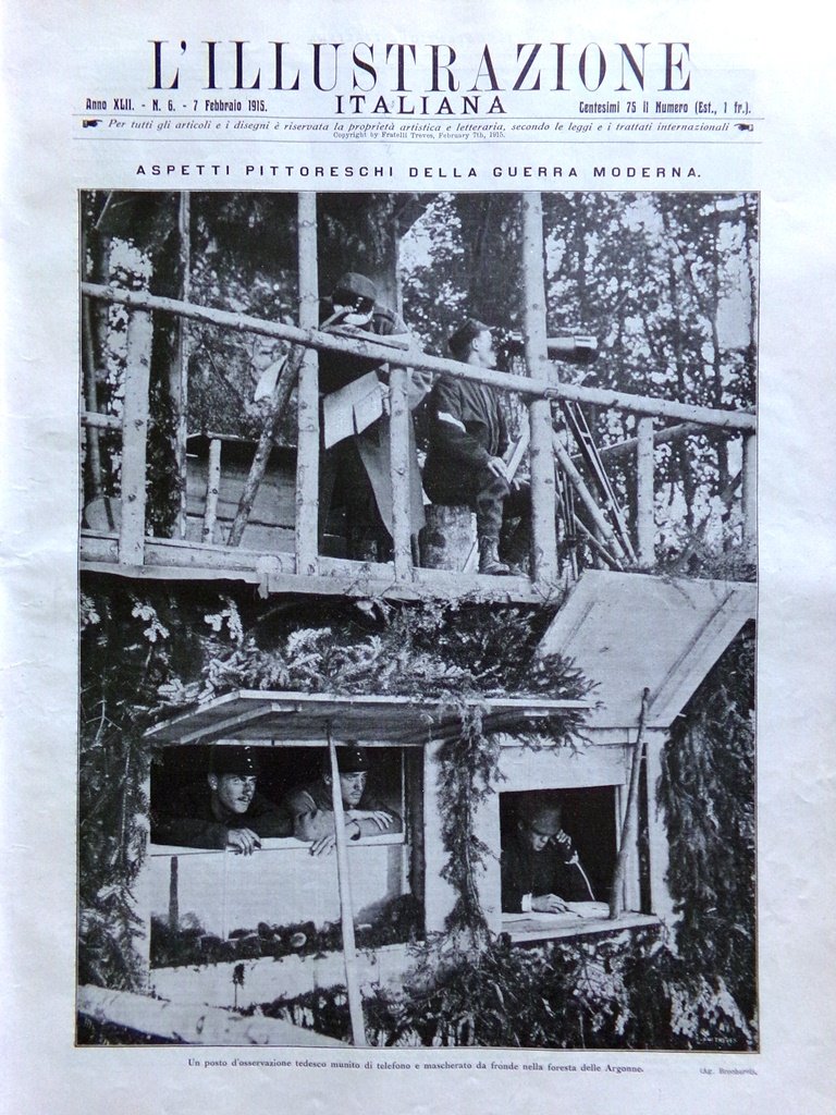 L'Illustrazione Italiana 7 Febbraio 1915 WW1 Russi Tedeschi Polonia Guerra …