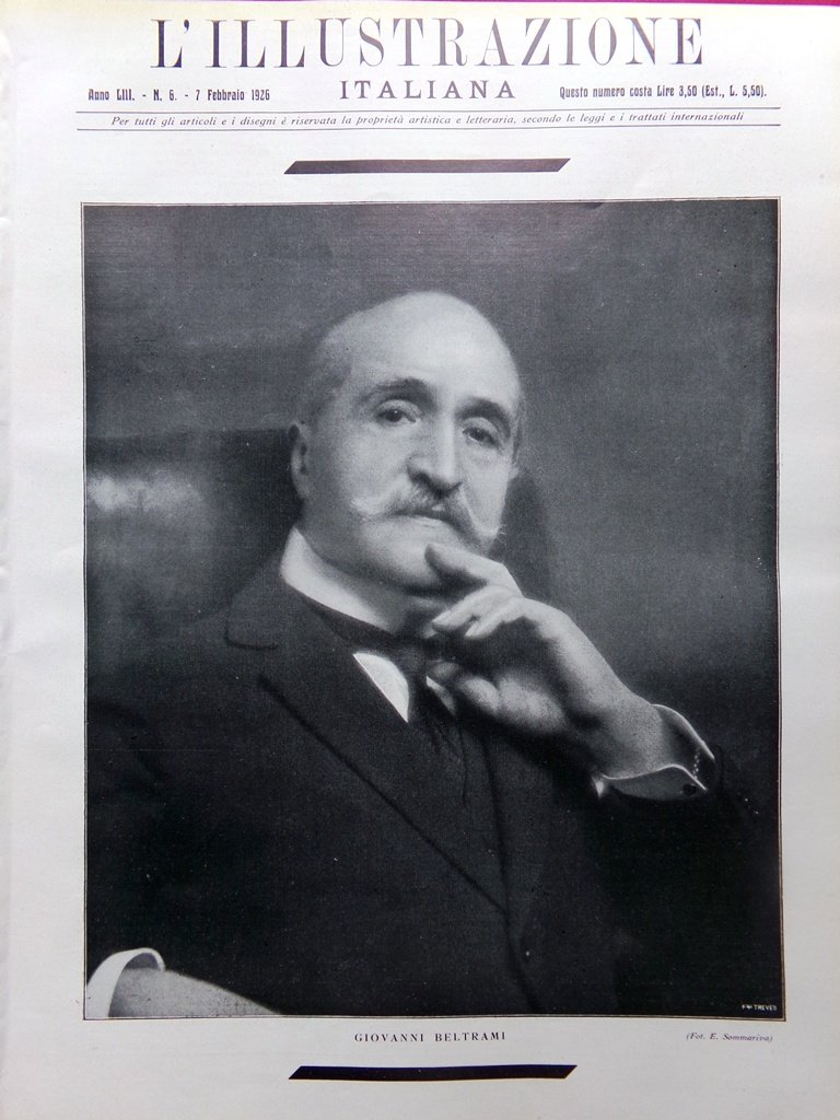 L'Illustrazione Italiana 7 Febbraio 1926 Morte di Beltrami Jolanda Romeo … | Immagine principale