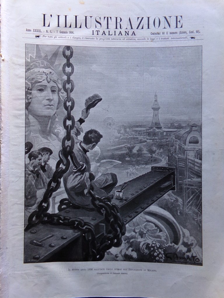 L'Illustrazione Italiana 7 Gennaio 1906 Rivoluzione in Russia Olimpiadi Yokohama