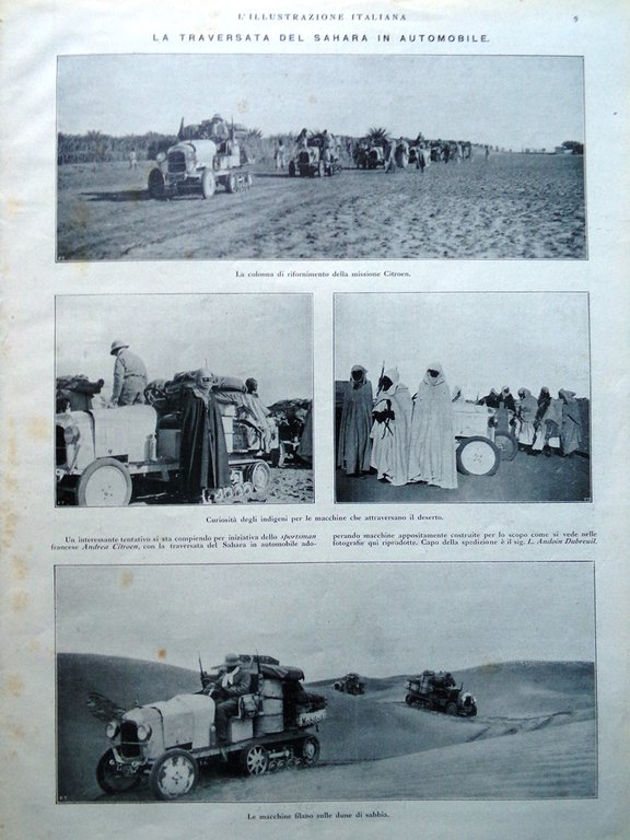 L'Illustrazione Italiana 7 Gennaio 1923 Sahara Garian Ferrari Esposizione di …
