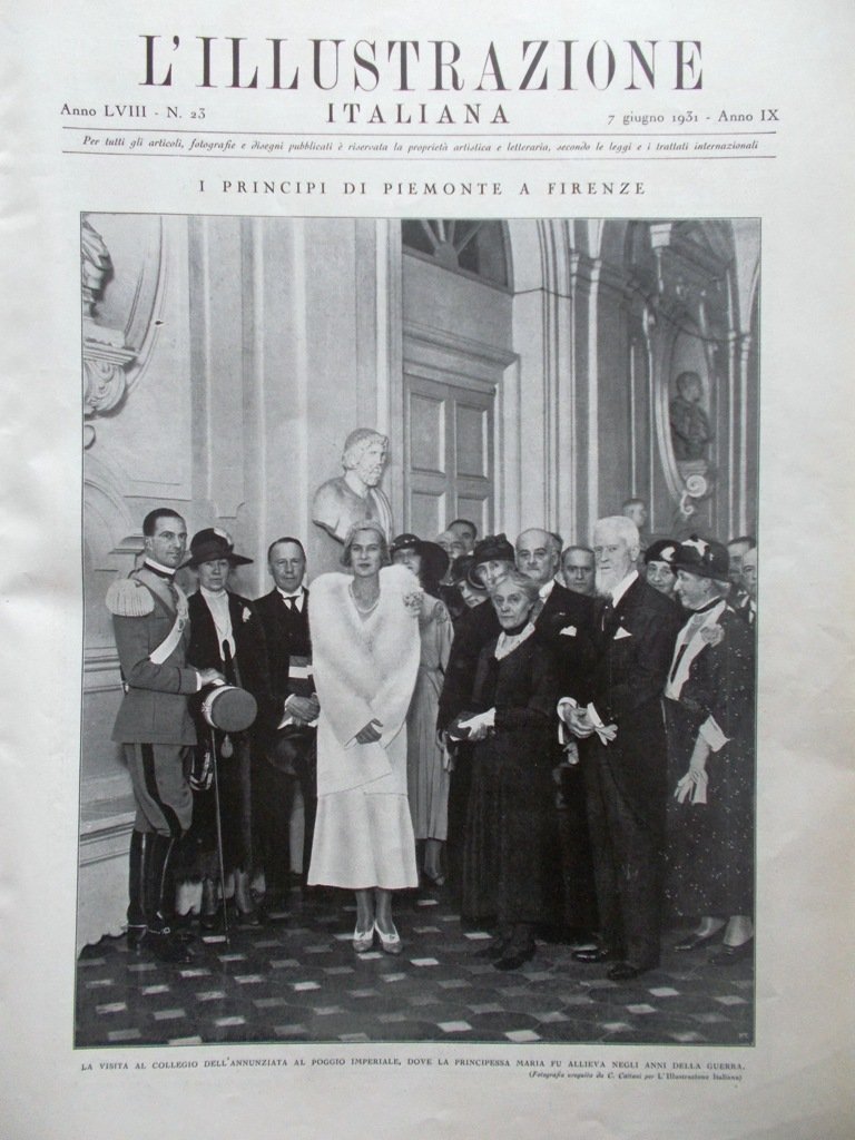 L'illustrazione Italiana 7 Giugno 1931 Piccard Morgagni Pedrocchi Padova Genova