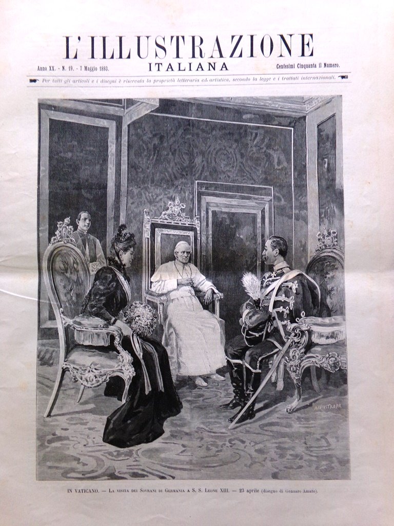 L'Illustrazione Italiana 7 Maggio 1893 Nozze d'Argento Capannelle Quirinale Vega