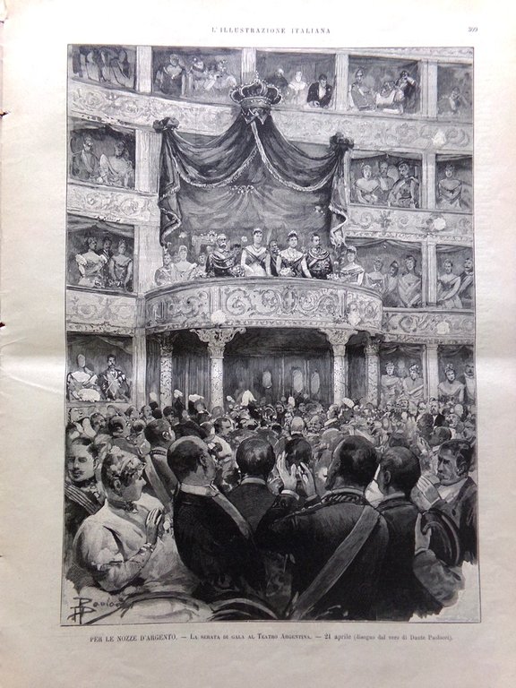 L'Illustrazione Italiana 7 Maggio 1893 Nozze d'Argento Capannelle Quirinale Vega
