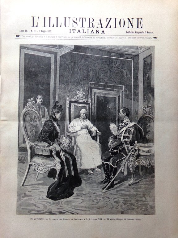 L'Illustrazione Italiana 7 Maggio 1893 Nozze d'Argento Capannelle Quirinale Vega