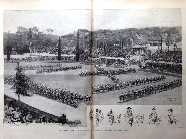 L'Illustrazione Italiana 7 Maggio 1893 Nozze d'Argento Capannelle Quirinale Vega