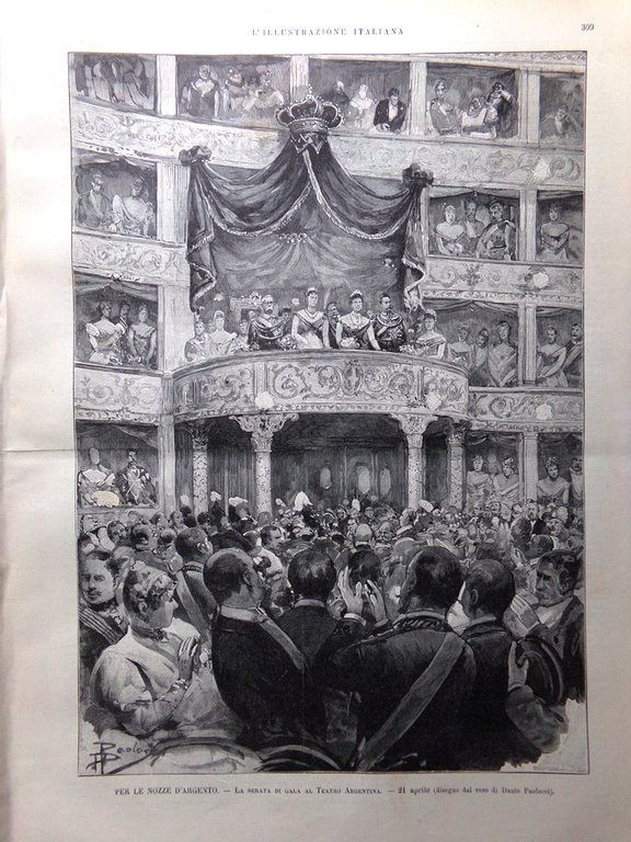 L'Illustrazione Italiana 7 Maggio 1893 Nozze d'Argento Capannelle Quirinale Vega
