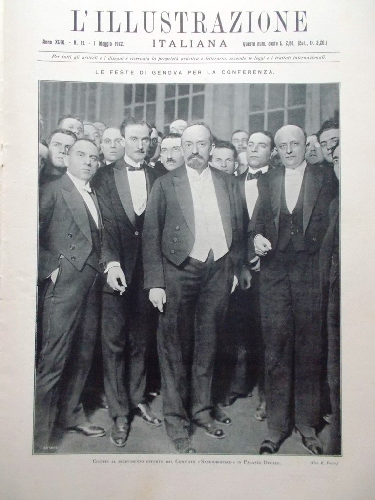L'Illustrazione Italiana 7 Maggio 1922 Conferenza Feste Genova Deschanel Dempsey