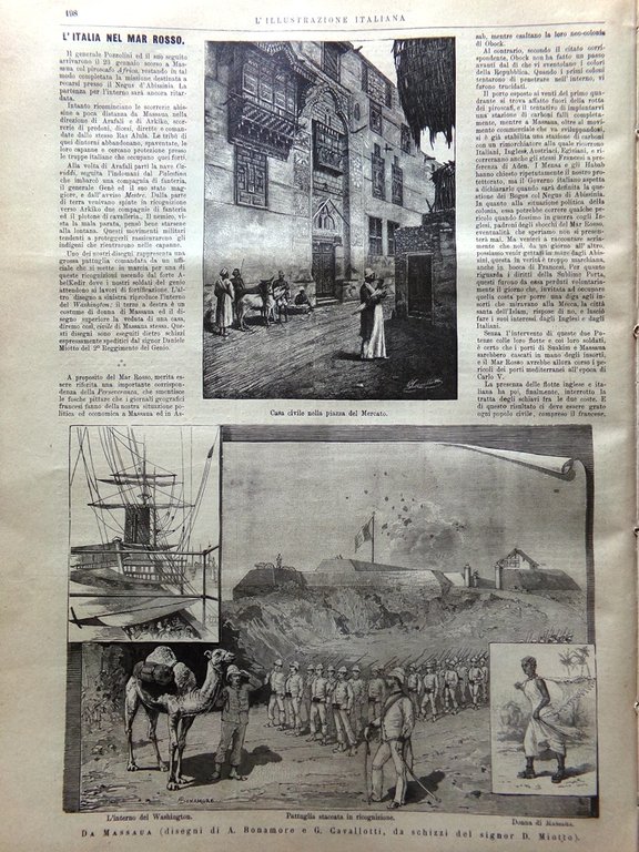 L'Illustrazione Italiana 7 Marzo 1886 Imbriani Quirinale Zanzibar Pellico Carlo