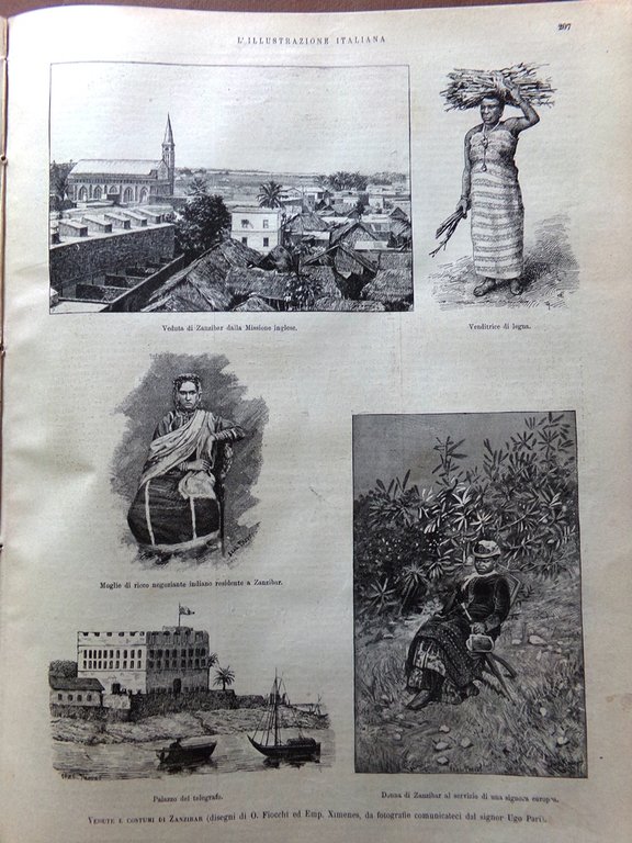 L'Illustrazione Italiana 7 Marzo 1886 Imbriani Quirinale Zanzibar Pellico Carlo