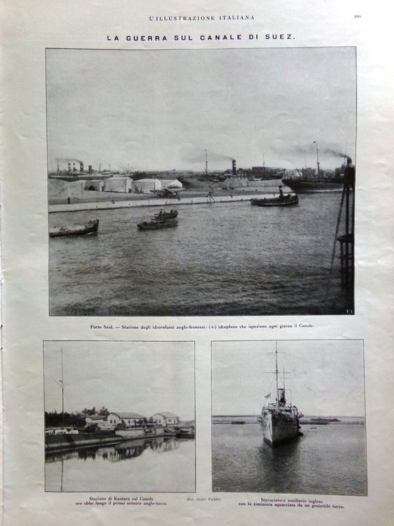 L'illustrazione Italiana 7 Marzo 1915 WW1 Giordano Dardanelli Canale Suez …