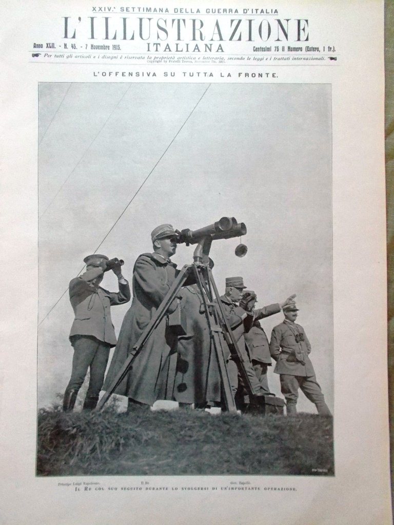 L'illustrazione Italiana 7 Novembre 1915 WW1 Tirpitz Bombe su Venezia …