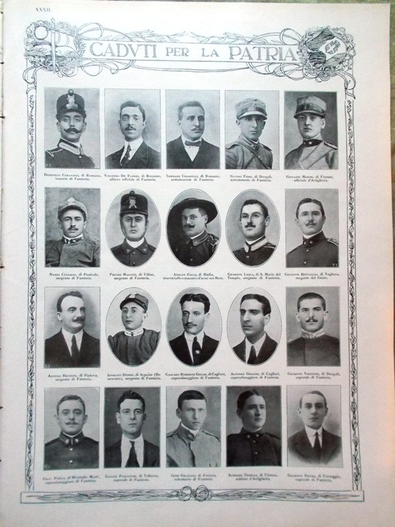 L'illustrazione Italiana 7 Novembre 1915 WW1 Tirpitz Bombe su Venezia …