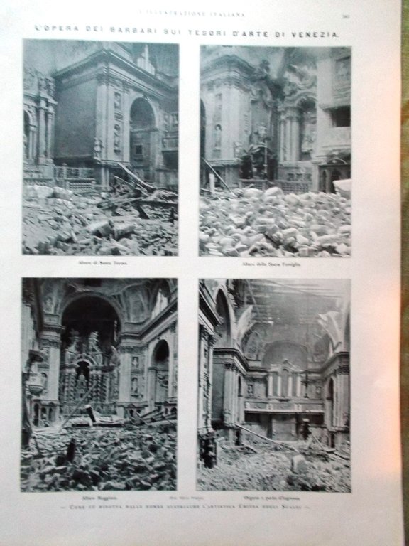L'illustrazione Italiana 7 Novembre 1915 WW1 Tirpitz Bombe su Venezia …