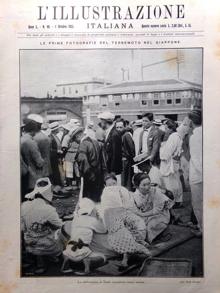 L'Illustrazione Italiana 7 Ottobre 1923 Terremoto in Giappone Congresso Piacenza
