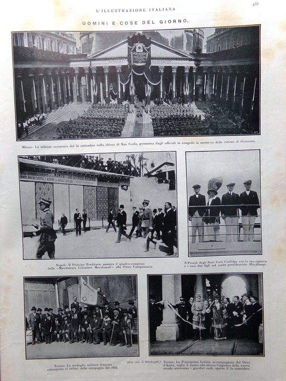 L'Illustrazione Italiana 7 Ottobre 1923 Terremoto in Giappone Congresso Piacenza