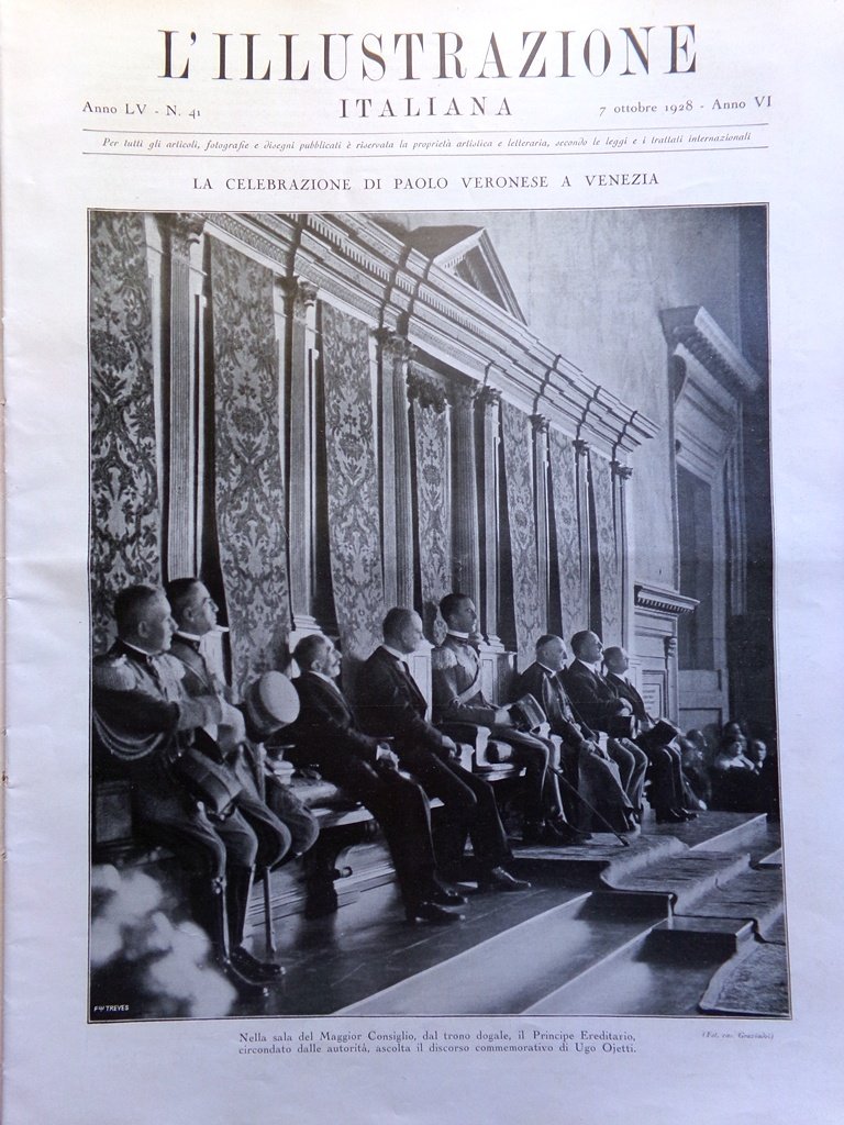 L'Illustrazione Italiana 7 Ottobre 1928 Petrarca Veronese Palio Siena Nuvolari