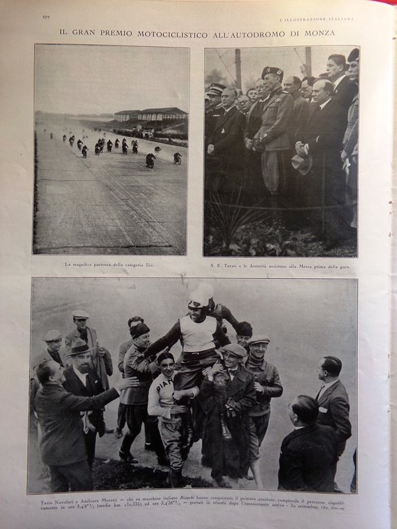 L'Illustrazione Italiana 7 Ottobre 1928 Petrarca Veronese Palio Siena Nuvolari