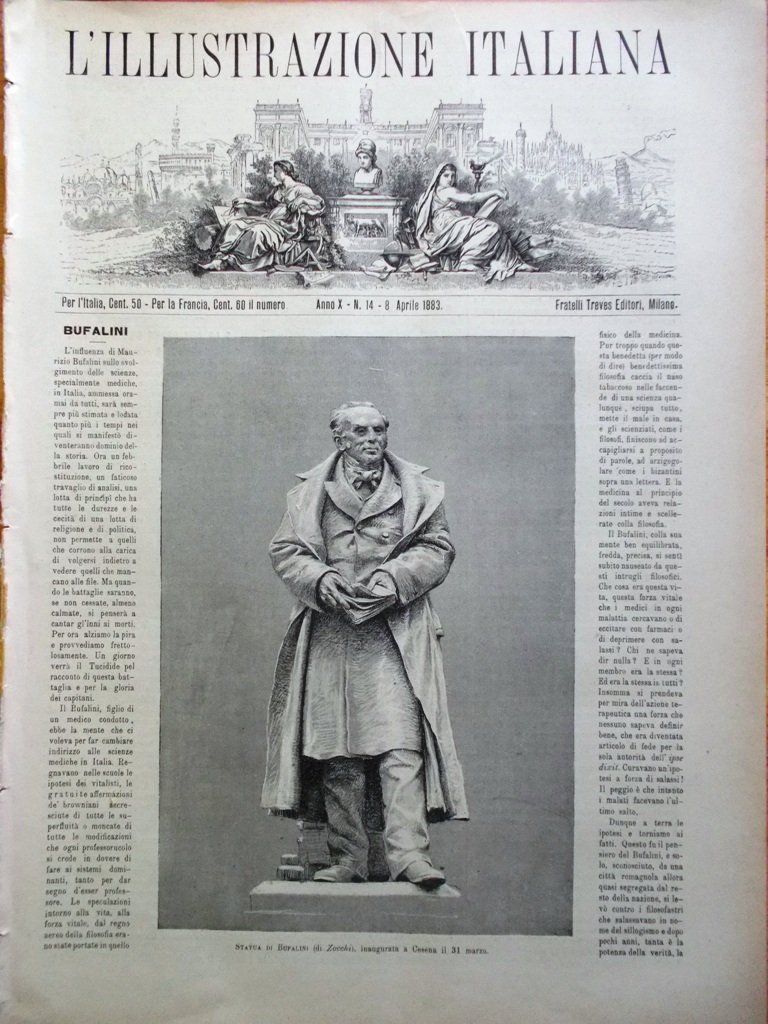 L'illustrazione Italiana 8 Aprile 1883 Bufalini Raffaello Lepanto Urbino Cesena