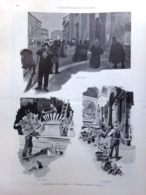 L'Illustrazione Italiana 8 Aprile 1900 Settimana Santa D'Annunzio Ravenna Boeri