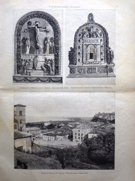 L'Illustrazione Italiana 8 Gennaio 1893 Bolsena Jacob Moleschott Napoli Uffizi