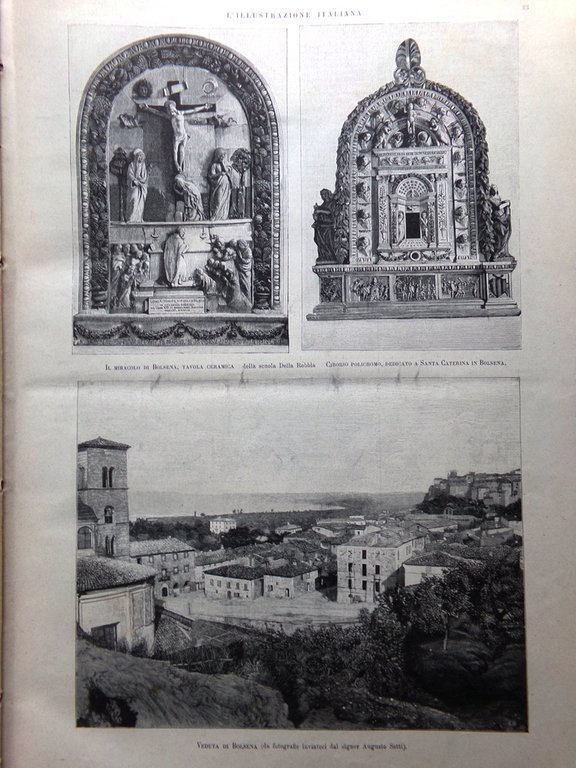L'Illustrazione Italiana 8 Gennaio 1893 Bolsena Jacob Moleschott Napoli Uffizi