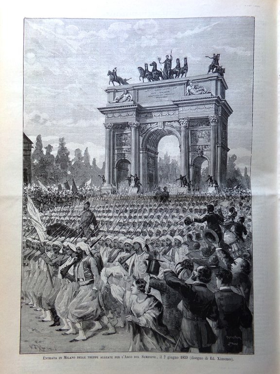 L'Illustrazione Italiana 8 Giugno 1884 Anniversario Guerra Indipendenza Magenta