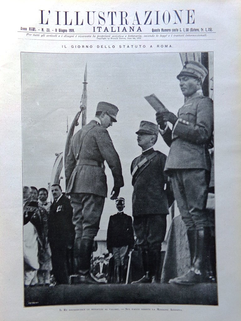 L'Illustrazione Italiana 8 Giugno 1919 Statuto Girardengo Corsini Trieste Monaco