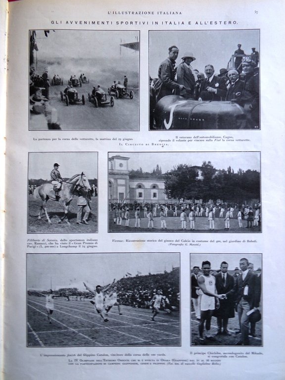 L'Illustrazione Italiana 8 Luglio 1923 Palio Siena Reggio Calabria Eruzione …