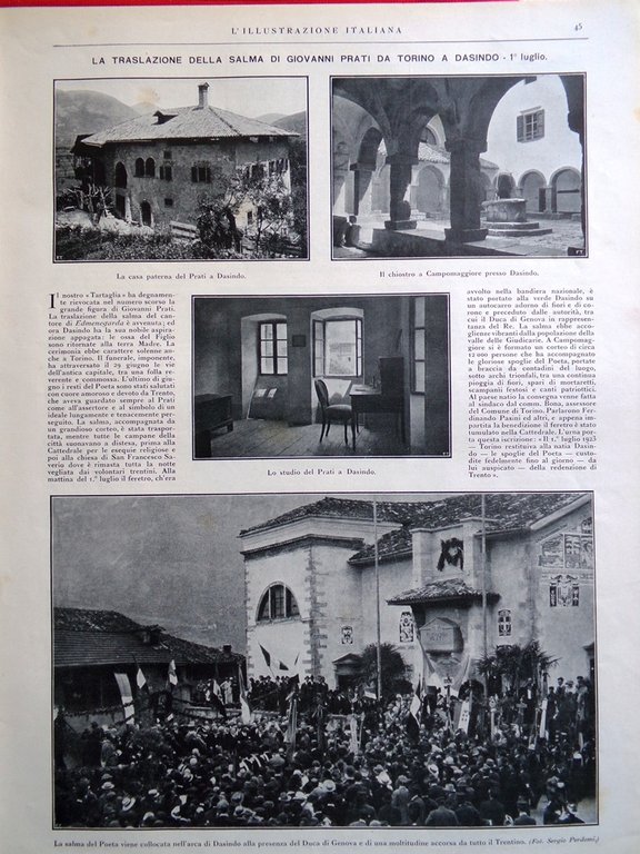 L'Illustrazione Italiana 8 Luglio 1923 Palio Siena Reggio Calabria Eruzione …
