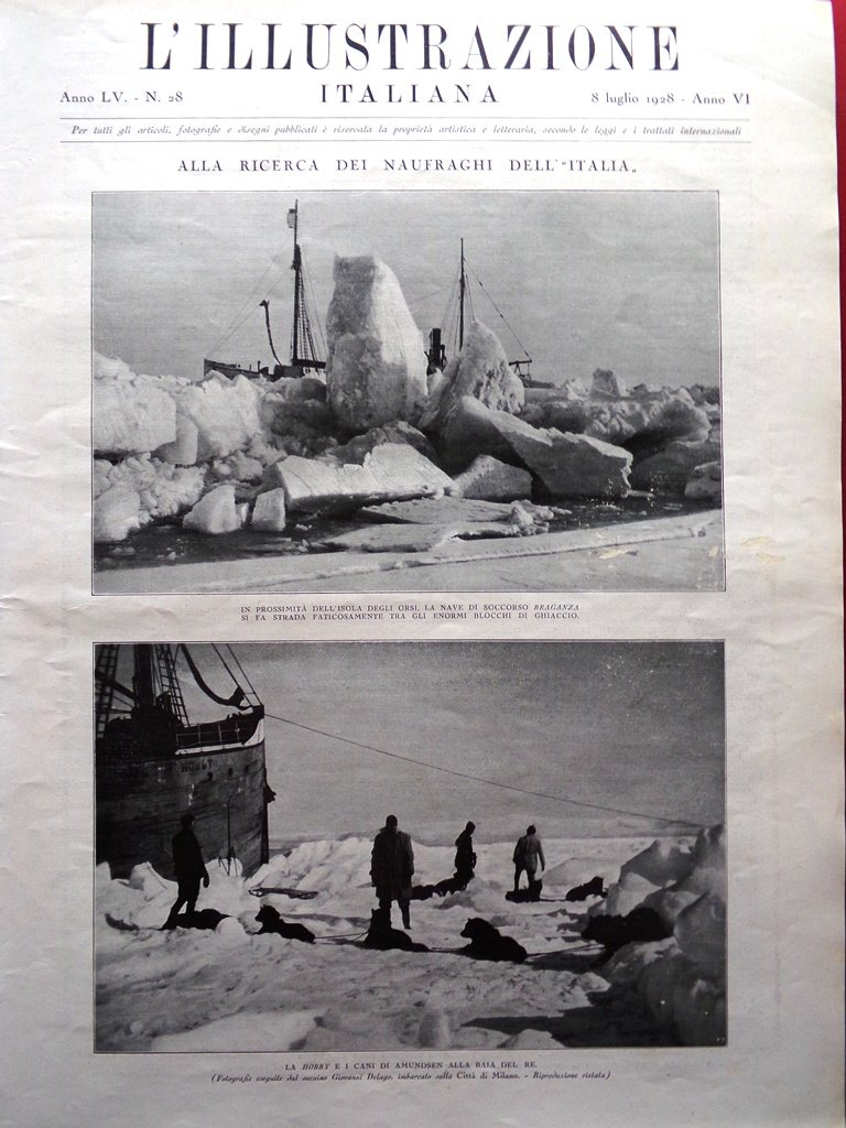 L'Illustrazione Italiana 8 Luglio 1928 Naufraghi Nobile Artide Lucrezia Borgia | Immagine principale