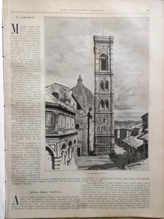 L'Illustrazione Italiana 8 Maggio 1887 Speciale Duomo di Firenze Donatello …