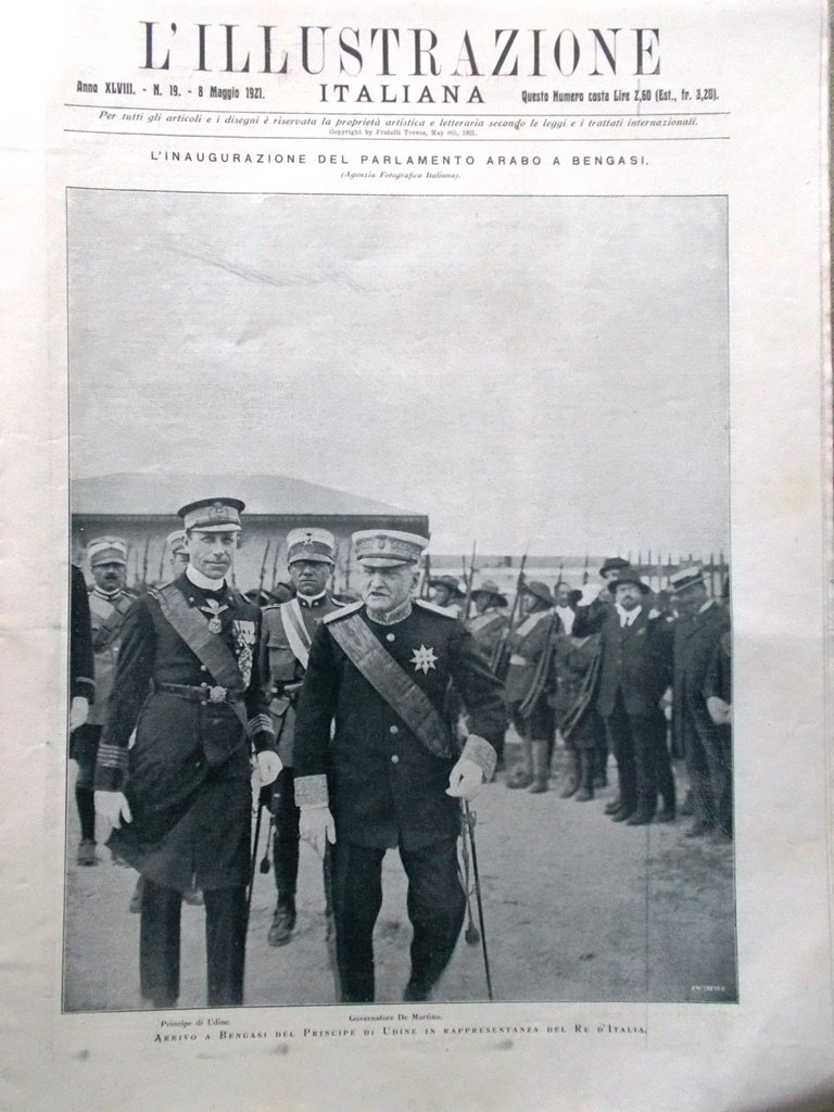 L'Illustrazione Italiana 8 Maggio 1921 Marat Mascagni Adami Ferrara Fiume …