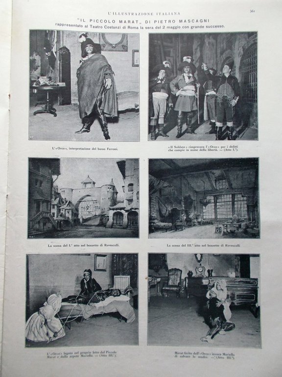 L'Illustrazione Italiana 8 Maggio 1921 Marat Mascagni Adami Ferrara Fiume …
