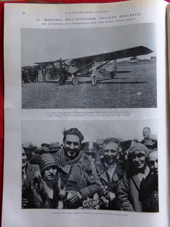 L'Illustrazione Italiana 8 Maggio 1927 Bellanca Balbo Maserati Florio Del …