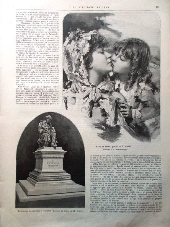 L'Illustrazione Italiana 8 Marzo 1891 Sempione Milano Serpotta Viaggi in …