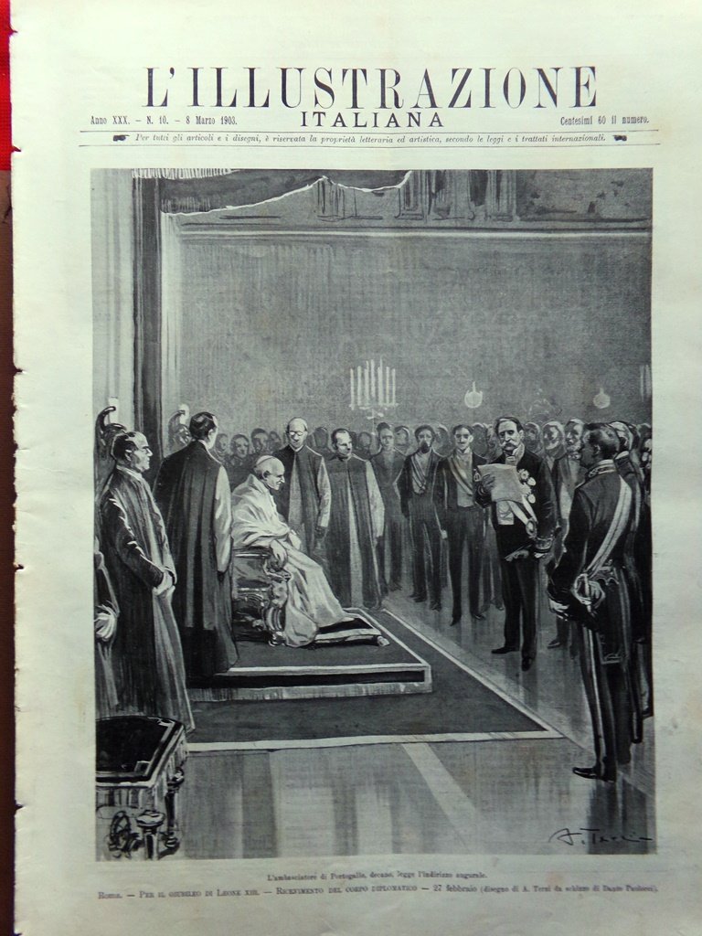 L'Illustrazione Italiana 8 Marzo 1903 Leone XIII Puccini Poeti Dialettali …