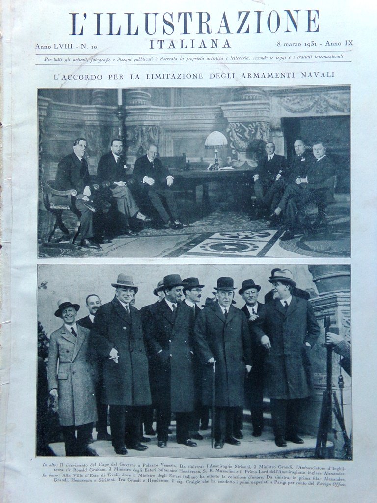 L'illustrazione Italiana 8 Marzo 1931 Graziani Cangrande Della Scala Armamenti