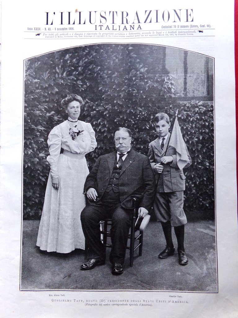 L'illustrazione Italiana 8 Novembre 1908 William Taft Ponte Magra Savoia … | Immagine principale