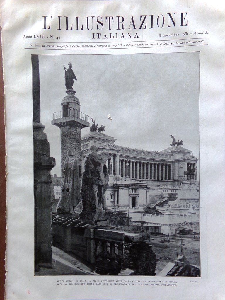 L'illustrazione Italiana 8 Novembre 1931 Schnitzler Schipa Conte Savoia Gargano