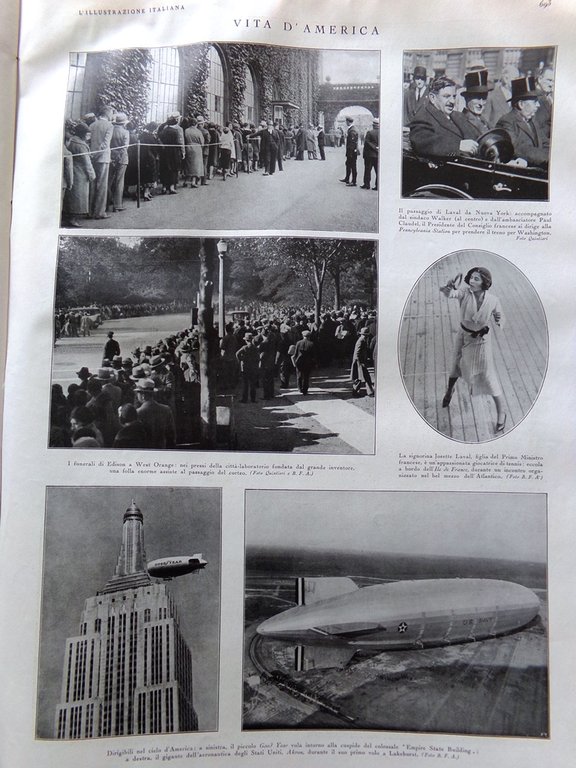 L'illustrazione Italiana 8 Novembre 1931 Schnitzler Schipa Conte Savoia Gargano