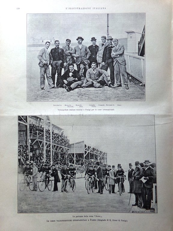 L'Illustrazione Italiana 8 Ottobre 1893 Ciclismo Parigi Tenerife Casentino Keren