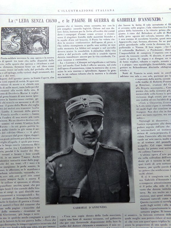 L'illustrazione Italiana 8 Ottobre 1916 WW1 Leda D'Annunzio Gorizia Barzini …