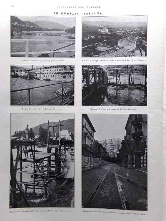 L'illustrazione Italiana 8 Ottobre 1916 WW1 Leda D'Annunzio Gorizia Barzini …