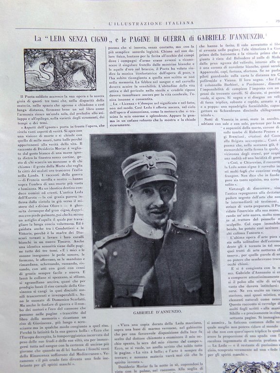 L'illustrazione Italiana 8 Ottobre 1916 WW1 Leda D'Annunzio Gorizia Barzini …