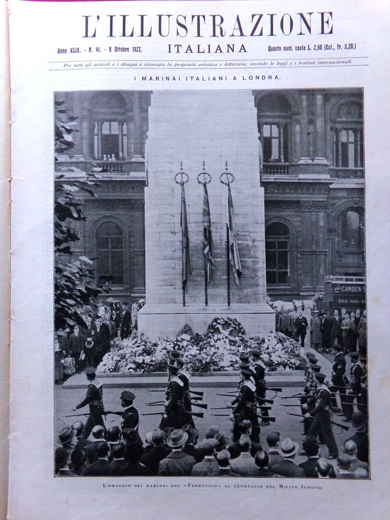 L'Illustrazione Italiana 8 Ottobre 1922 Polveriera a Falconara Smirne d'Annunzio | Immagine principale