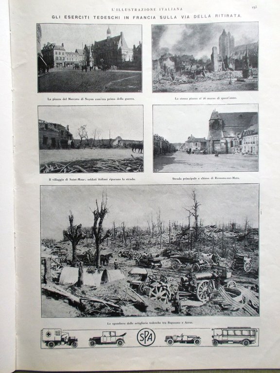 L'Illustrazione Italiana 8 Settembre 1918 WW1 Chipilly Noyon Arras Romeo …