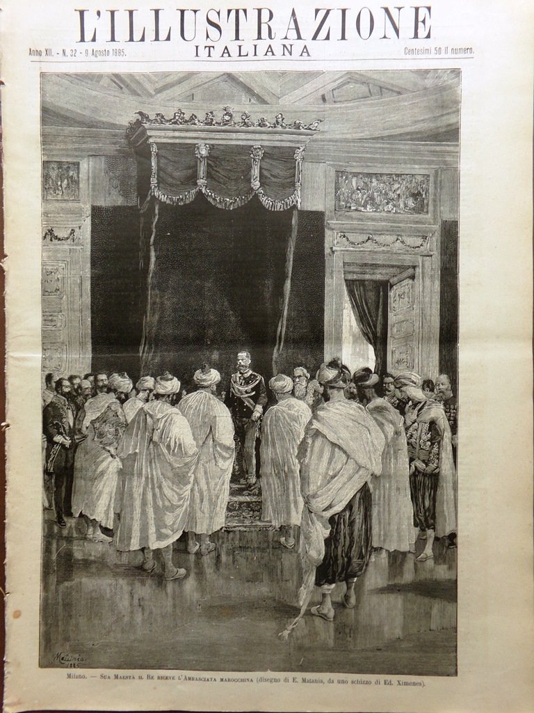 L'Illustrazione Italiana 9 Agosto 1885 Varo Francesco Morosini Marocco Giornali