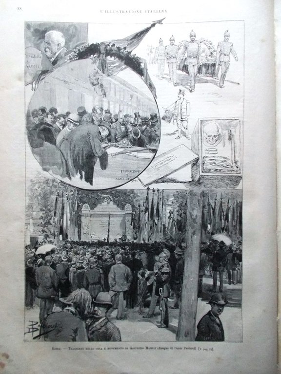 L'Illustrazione Italiana 9 Agosto 1891 Disastro Saint-Mandé Mameli Gioia Manlio