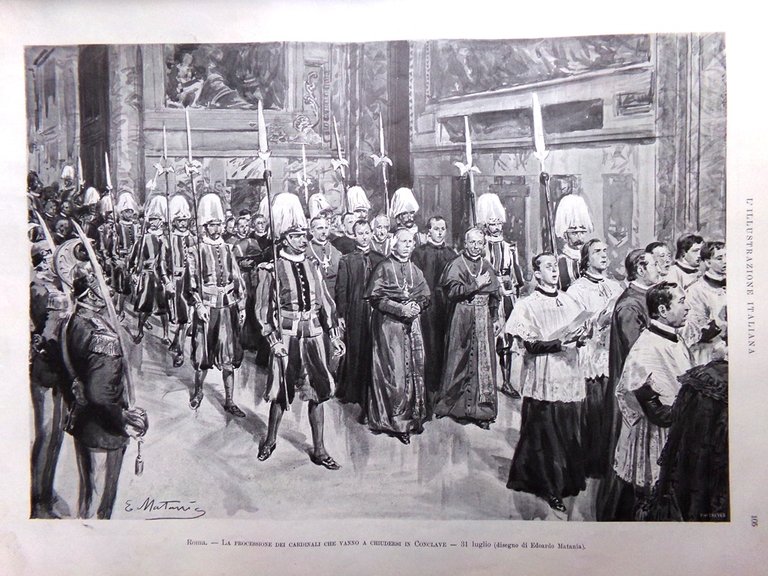 L'Illustrazione Italiana 9 Agosto 1903 Conclave Elezione Papa Pio X …