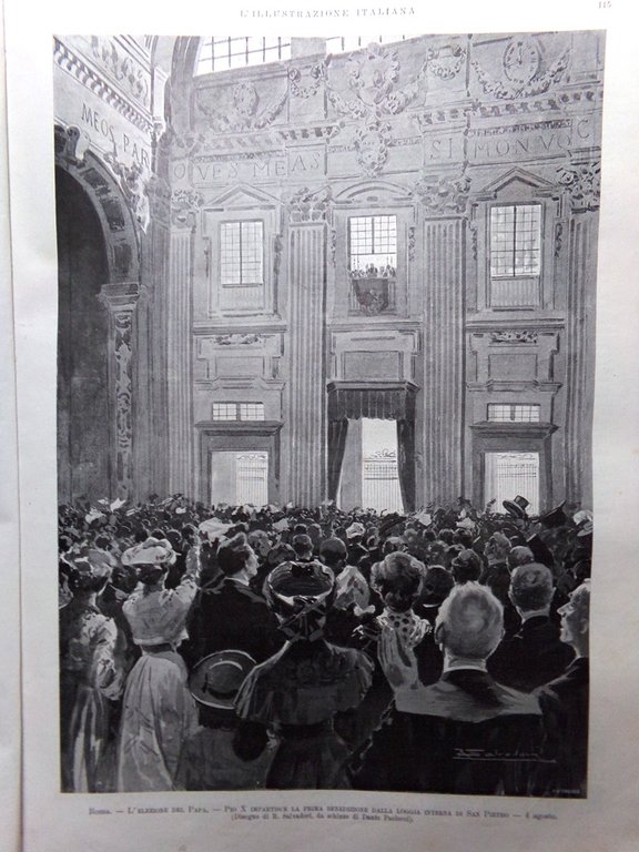 L'Illustrazione Italiana 9 Agosto 1903 Conclave Elezione Papa Pio X …